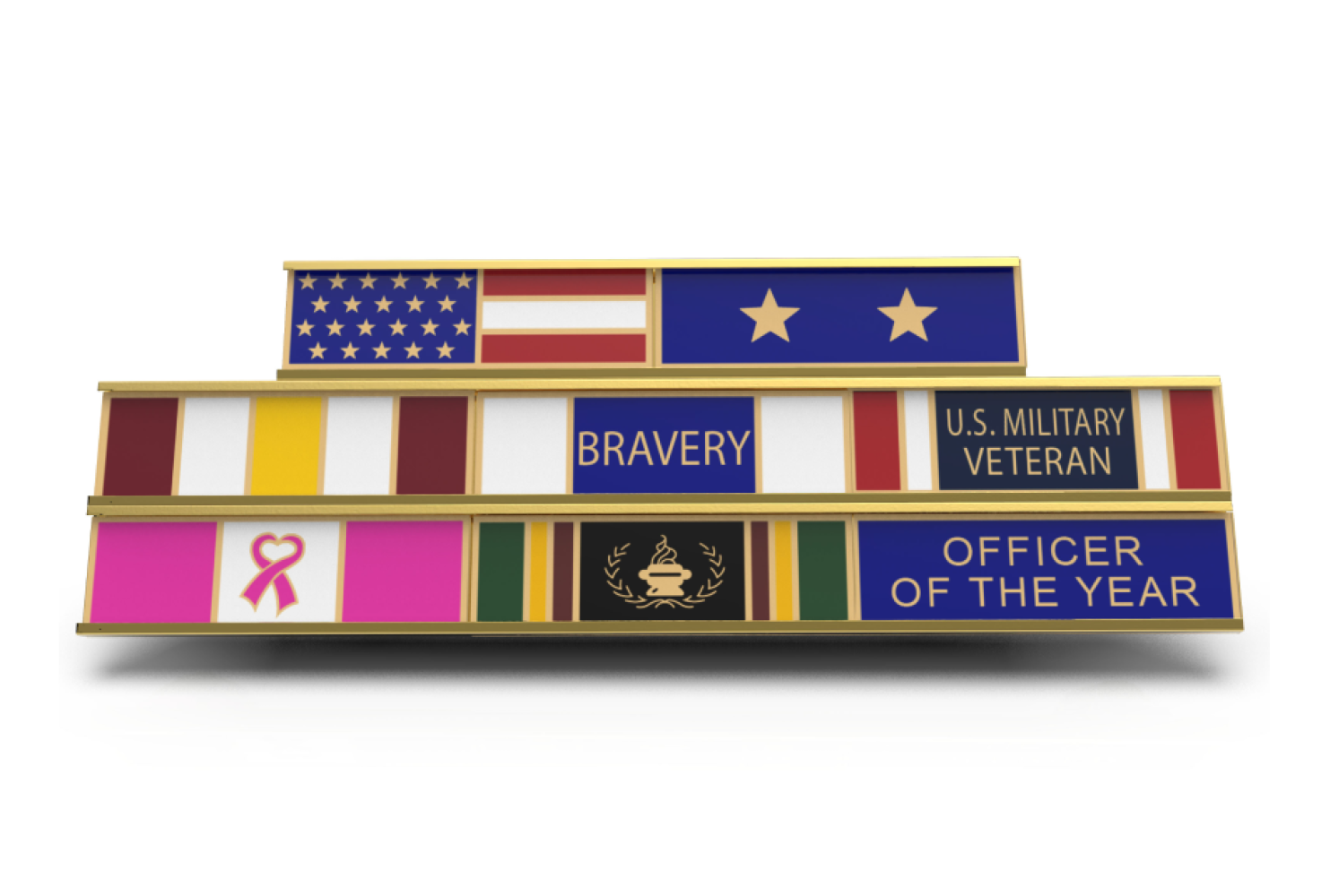 Service award bars by smith and warren in slide bar holder